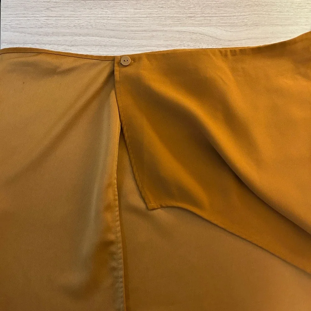 & Other Stories Wrap‎ Midi Skirt Burnt Orange Ochre Size 0 Paris Atelier